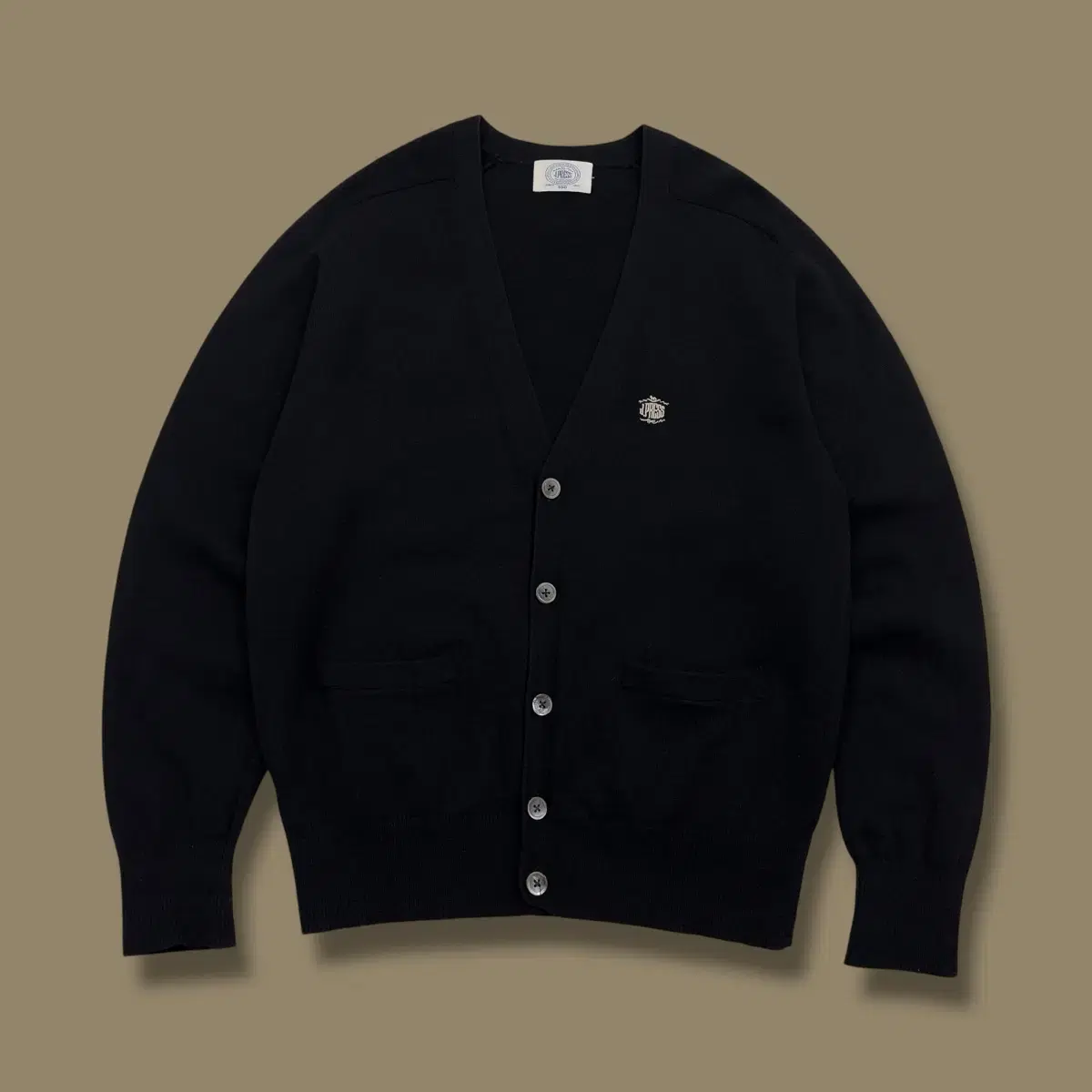 J.Press black wool blend cardigan